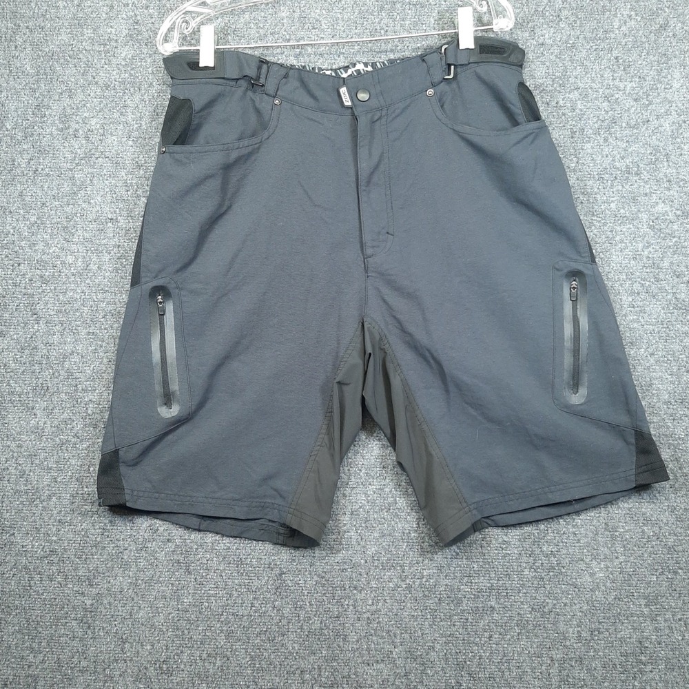 Zoic Cycling Shorts RN 82425 XL Adj Waist Black Mens Mountain Bike Ripstop